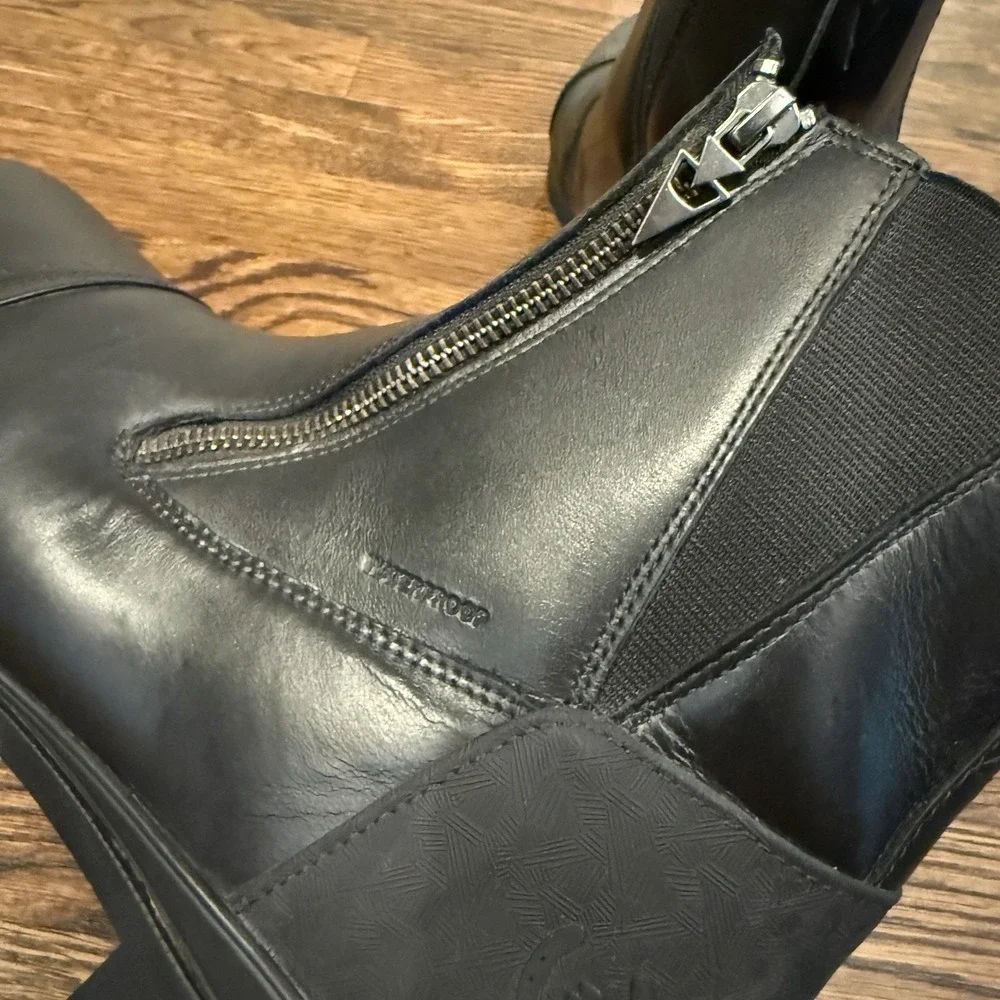 Kerrits Cascadia Waterproof Paddock Boots‎ Sz 10 Black Leather Side Zip